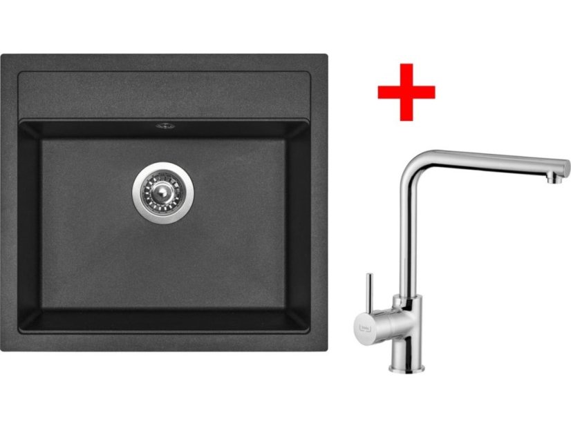 Set Sinks Solo 560 Metalblack + Elka lesklá
