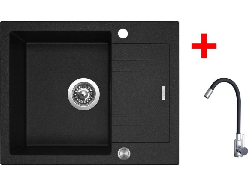 Sinks LINEA 600 XC Granblack + Elasta nerez/černá