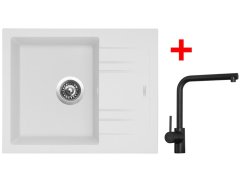 Set Sinks Linea 600 Milk + Elka černá matná