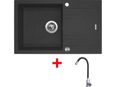 Sinks LINEA 780 XC Granblack + Elasta nerez/čierna