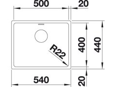 Nerezový drez Blanco ANDANO 500 U InFino Nerez hodvábny lesk