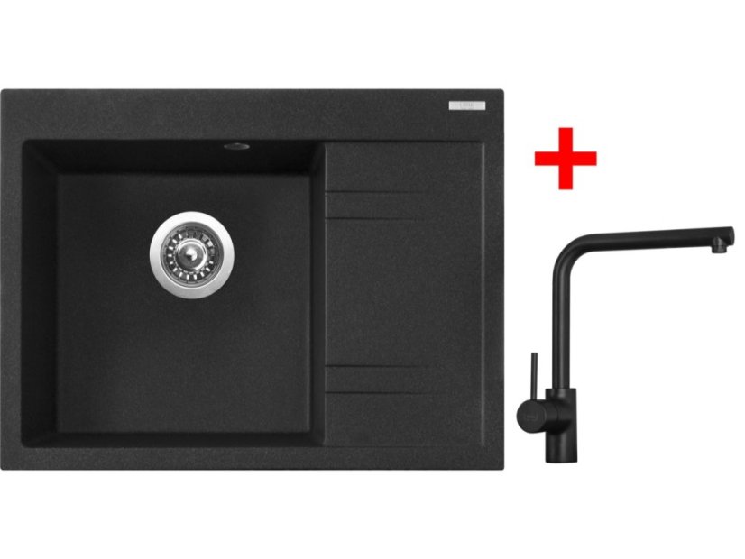 Set Sinks RIM 650 L Granblack + Elka černá matná