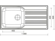 Nerezový drez Sinks STAR 1000 XXL V 0,7mm matný