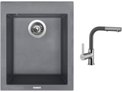Set Sinks CUBE 410 Titanium + baterie Sinks ENIGMA S Titanium Set Sinks CUBE 410 Titanium + baterie Sinks ENIGMA S Titanium