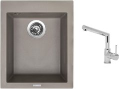 Set Sinks CUBE 410 Truffle + batéria Sinks MIX 350 P chróm