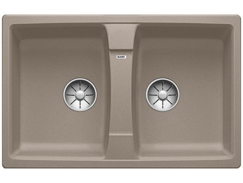Granitový drez Blanco LEXA 8 InFino tartufo obojstranný bez excentru