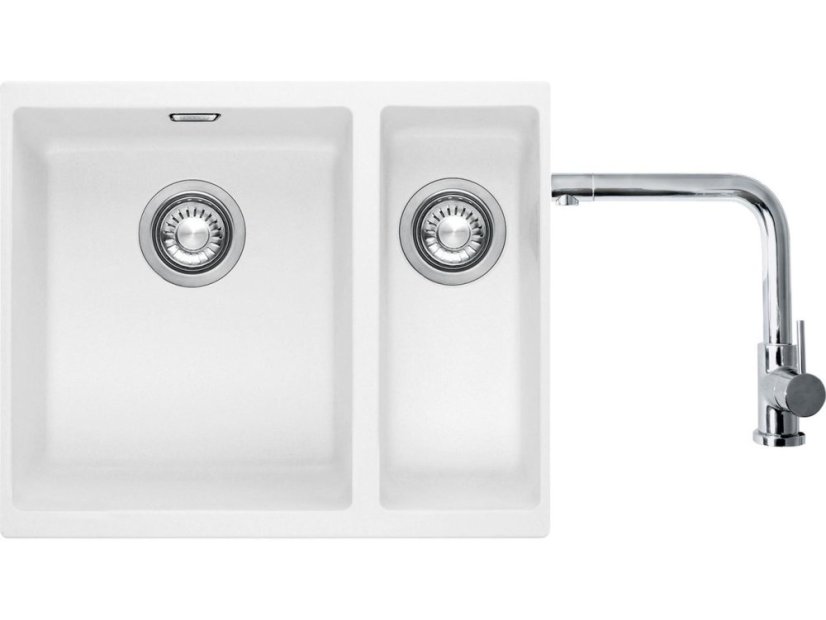 Set Franke SID 160/2 Tectonite Bílá + baterie Franke FN 0143 Chrom