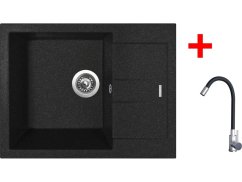 Sinks AMANDA 650 Granblack + Elasta nerez/černá