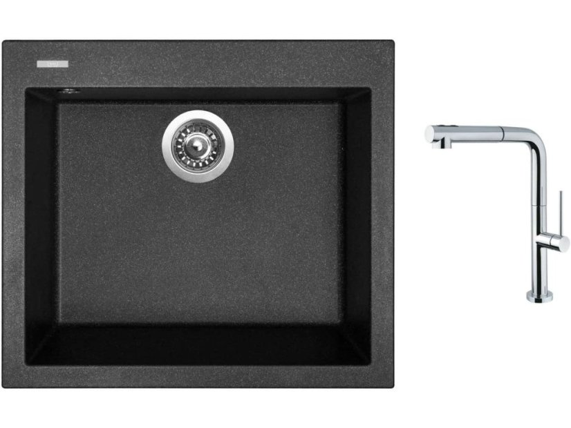 Set Sinks CUBE 560 Granblack + baterie Sinks SLIM S2 kartáčovaná