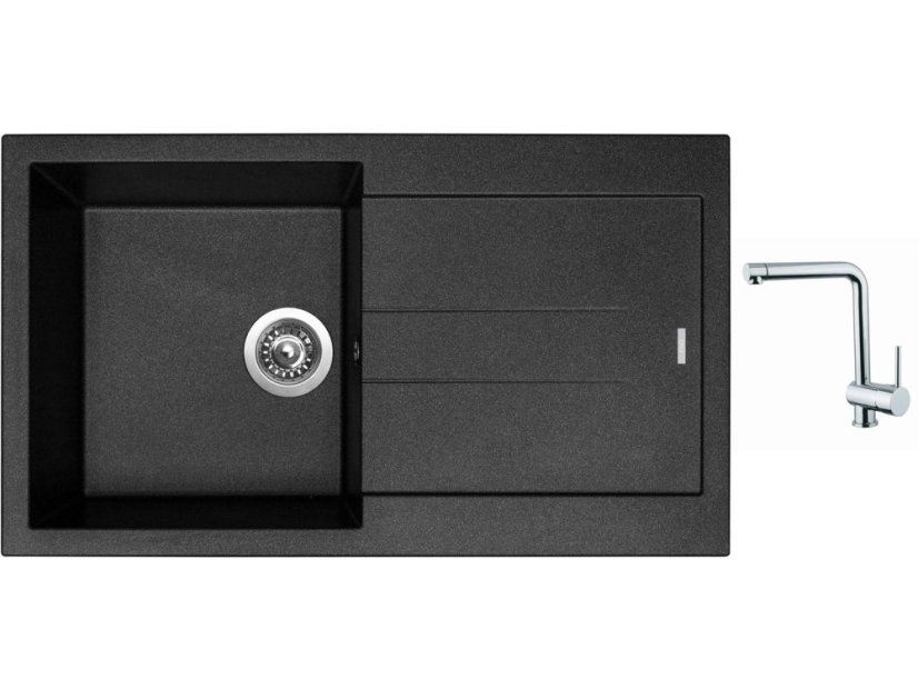 Set Sinks AMANDA 860 Metalblack + baterie Sinks MIX 3 chrom