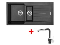 Set Sinks Perfecto 1000.1 Metalblack + Mix 3 P GR