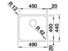 Nerezový drez Blanco Solis 450 IF InFino nerez kartáčovaný