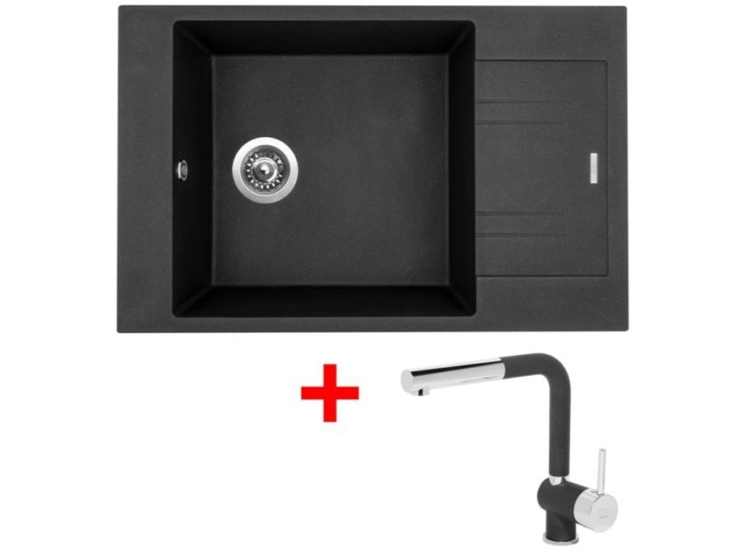 Set Sinks Vario 780 Metalblack + Mix 3 P GR