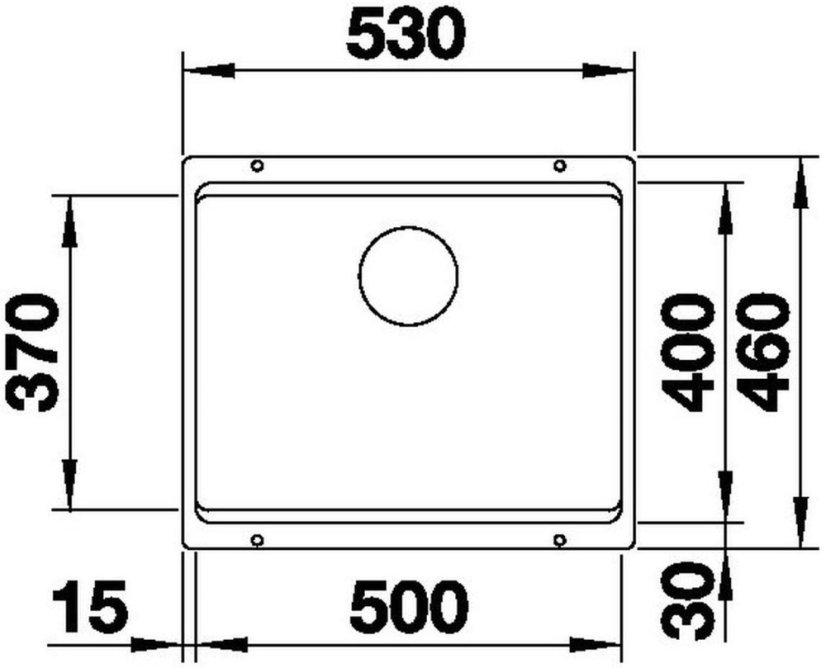 Granitový dřez Blanco Etagon 500 U nákres