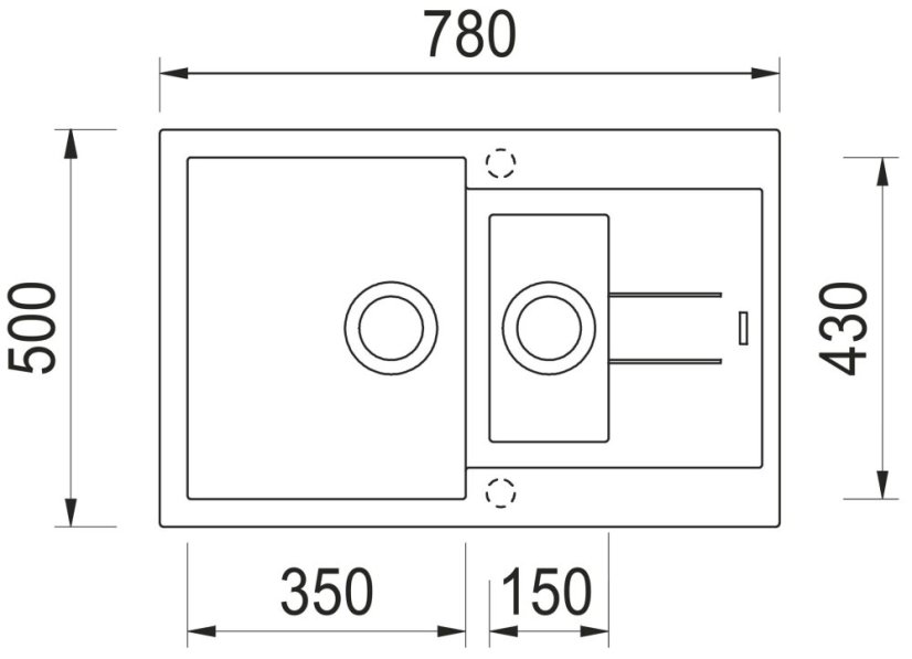 Set Sinks Amanda 780.1 Metalblack + Mix 3 P GR