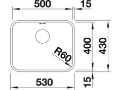 Nerezový drez Blanco SUPRA 500 U Nerez kartáčovaný bez tiahla