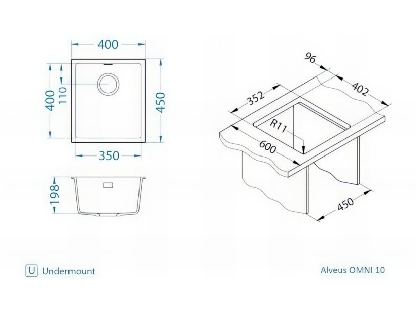 Granitový drez Alveus Omni 10 Terra
