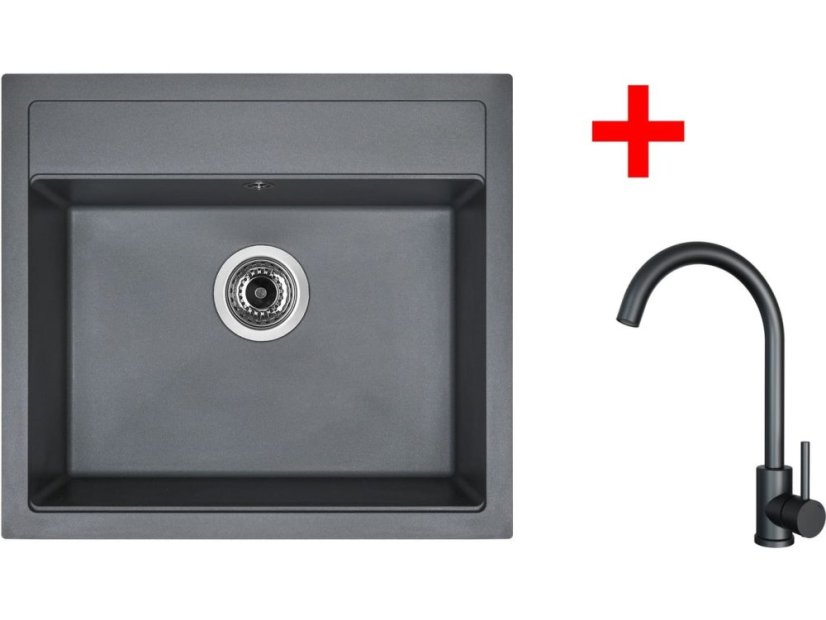 Sinks SOLO 560 Titanium + ARCO černá matná