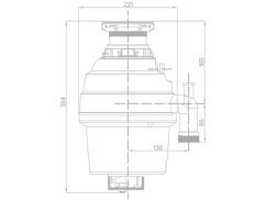 Sinks drtič výkon 375W, 1300ml Sinks drtič výkon 375W, 1300ml