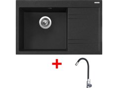 Sinks RIM 780 L Granblack + Elasta nerez/černá
