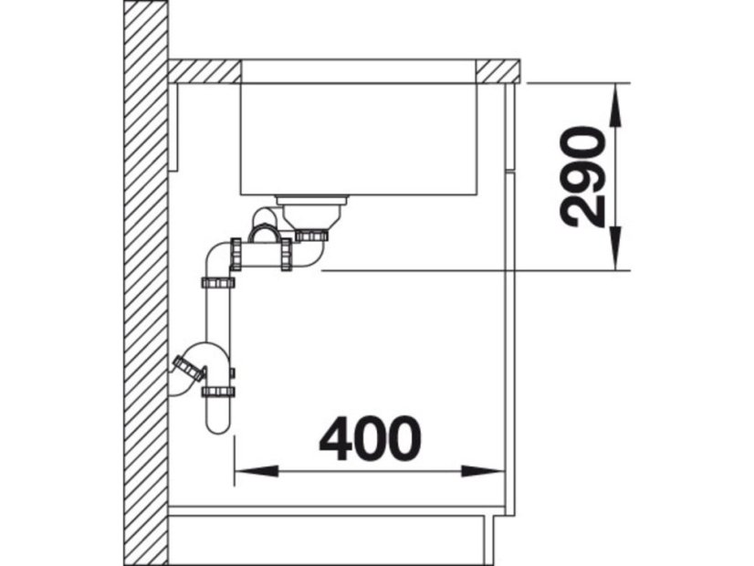 Nerezový drez Blanco ANDANO 340/180 U InFino Nerez hodvábny lesk drez vľavo