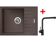 Sinks PERFECTO 650 Marone + ELKA čierná matná