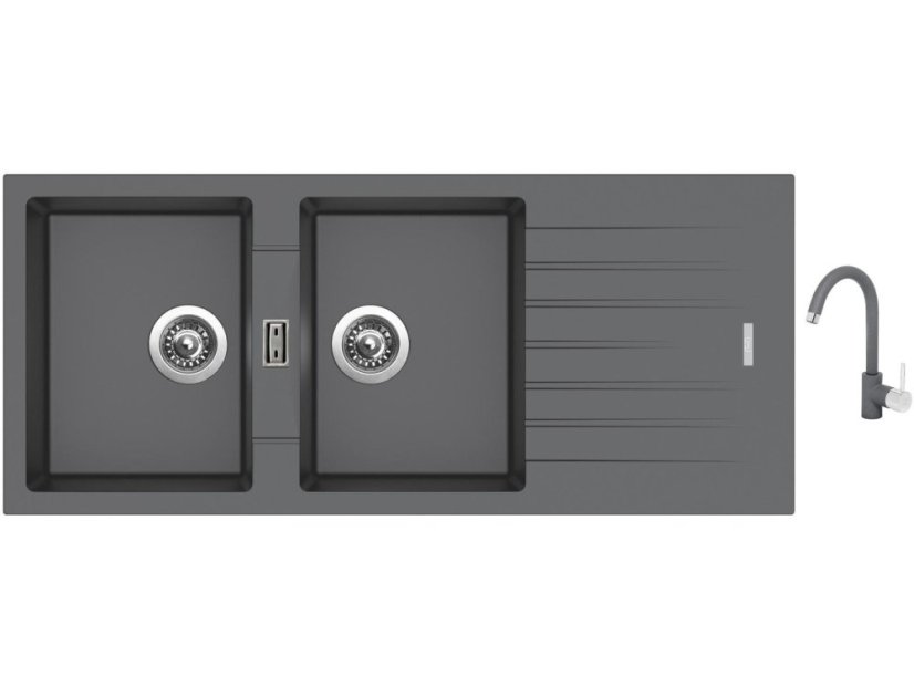 Set Sinks PERFECTO 1160 DUO Titanium + baterie Sinks MIX 35 Titanium