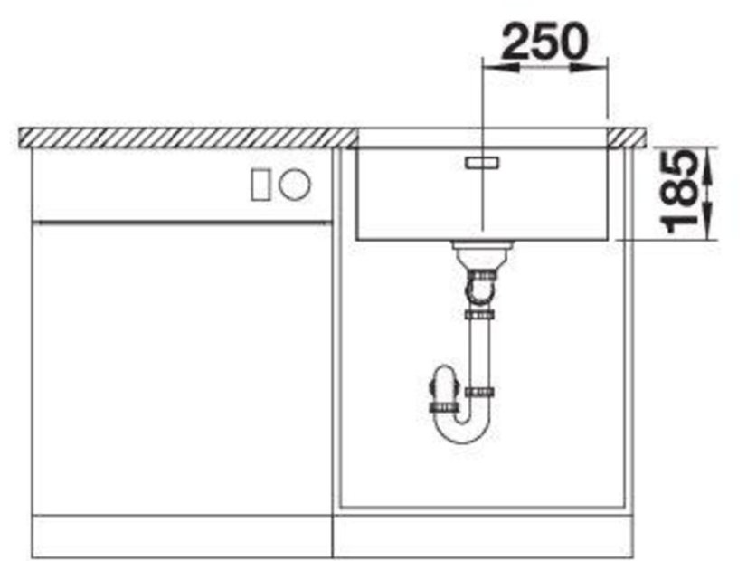 Nerezový drez Blanco Solis 500 U InFino nerez kartáčovaný
