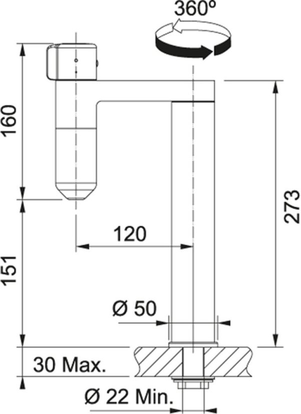 Filtračná batéria Franke Vital Tap Chróm/Gun metal