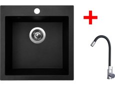Sinks VIVA 455 Granblack + Elasta nerez/čierná