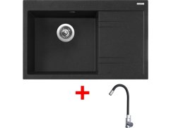 Sinks RIM 780 L Granblack + Elasta nerez/čierná