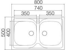 Sinks CLASSIC 800 DUO + ELASTA nerez/sivá