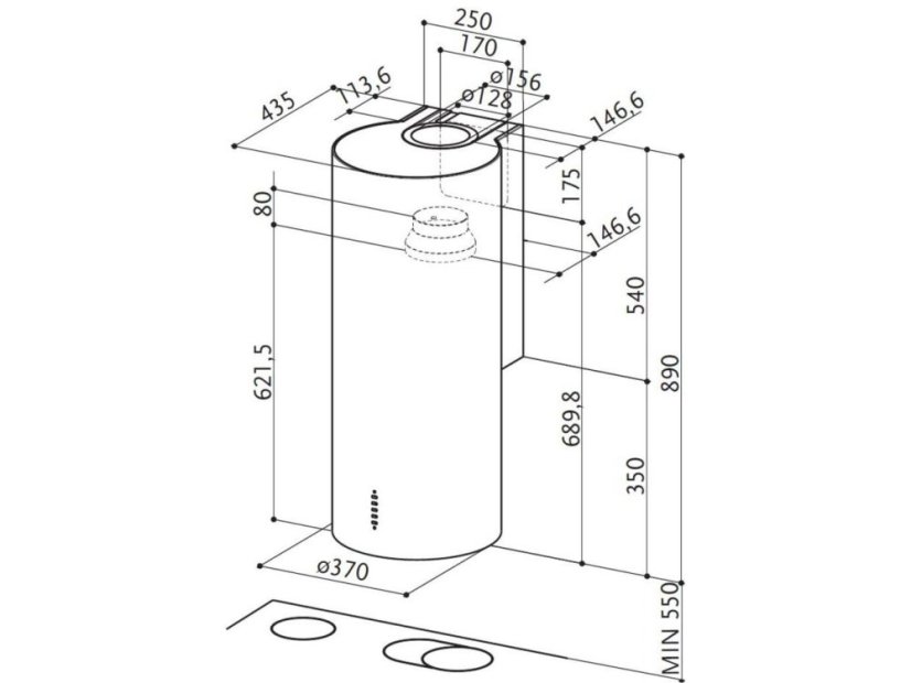 Komínová digestoř Faber CYLINDRA PLUS EV8 BK A37
