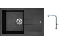 Set Sinks AMANDA 780 Metalblack + baterie Sinks SLIM S2 kartáčovaná