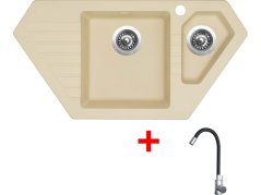 Sinks BRAVO 850.1 Sahara + Elasta nerez/čierná