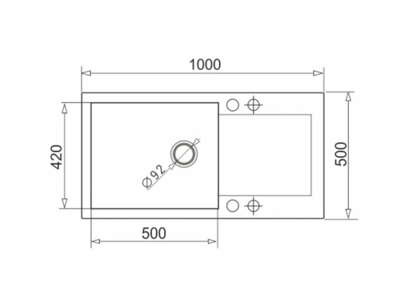 Granitový drez Pyramis Mido 100 x 50 1B 1D Carbon