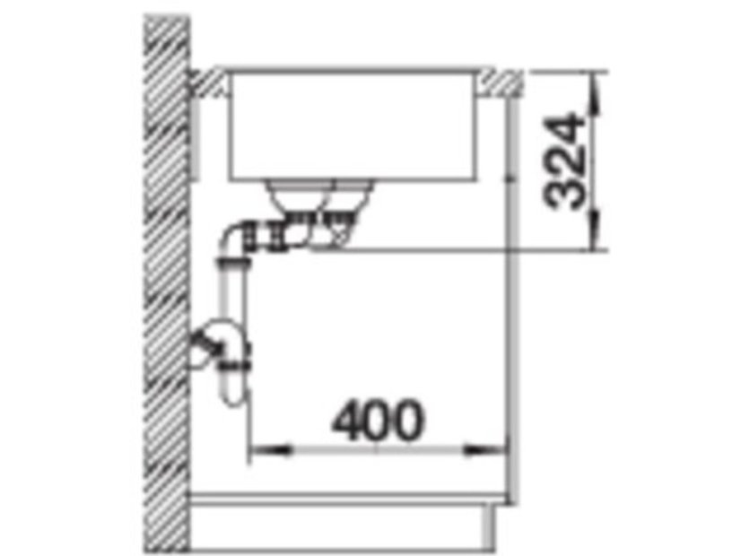 Granitový drez Blanco Legra 8 čierna, drez vľavo