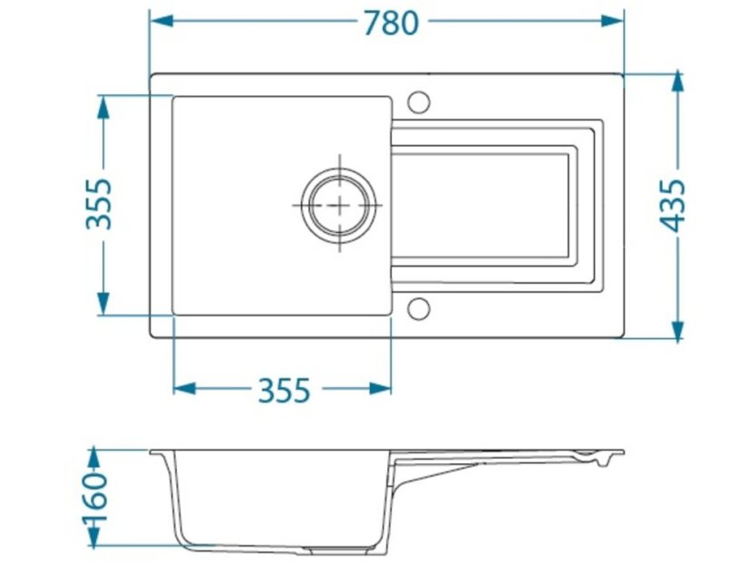 Granitový dřez Alveus FALCON 30 černá