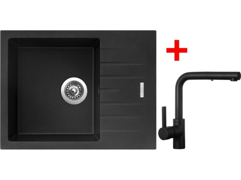 Sinks PERFECTO 650 Metalblack + ENIGMA S Černá matná