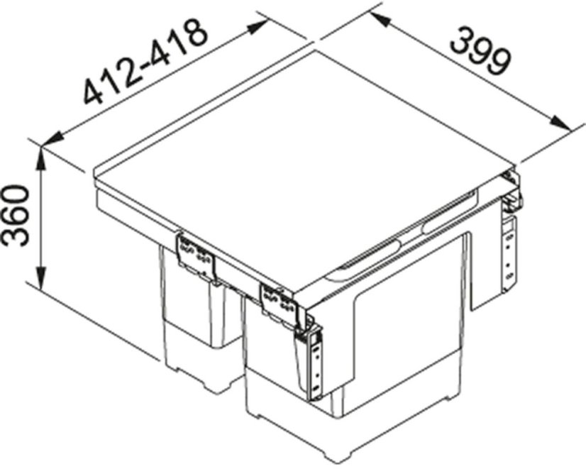 Výsuvný odpadkový koš Franke Garbo 45-2