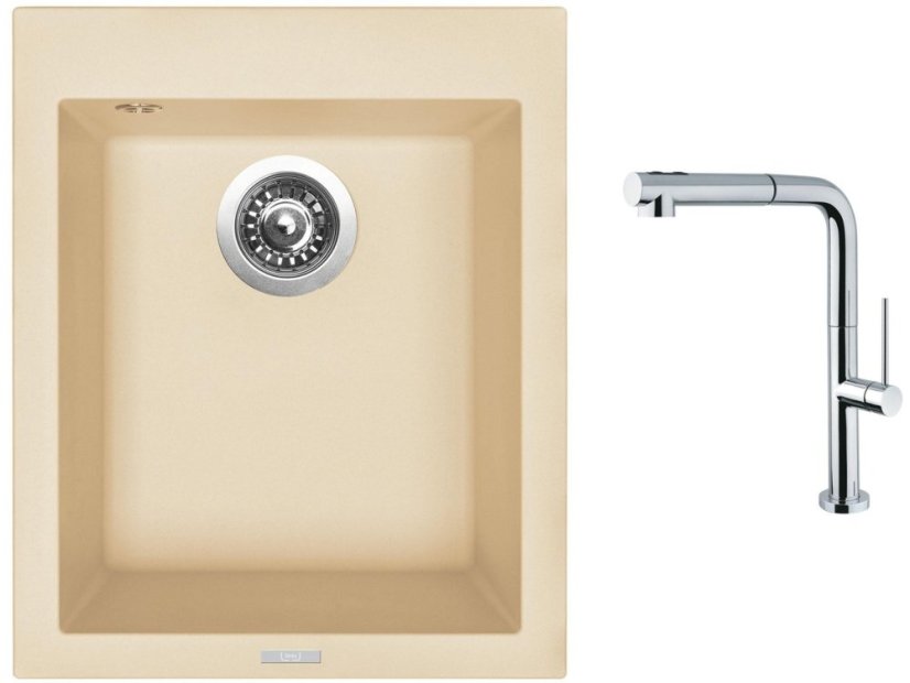 Set Sinks CUBE 410 Sahara + baterie Sinks SLIM S2 kartáčovaná