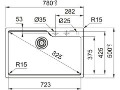 Granitový drez Franke UBG 610-78 Biela-ľad