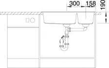 Granitový drez Blanco METRA 9 sivá vulkan