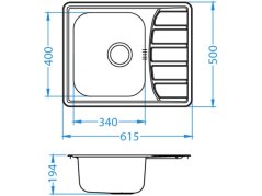 Nerezový drez Alveus Zoom 10 Maxim