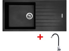 Set Sinks Perfecto 1000 Pureblack + Elasta nerez/černá