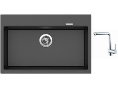 Set Sinks MAXIMO 780 Metalblack + baterie Sinks MIX 3 chrom