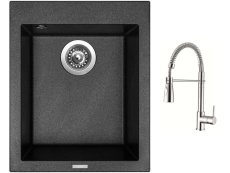 Set Sinks CUBE 410 Metalblack + batéria Sinks MIX 35 PROF S chróm