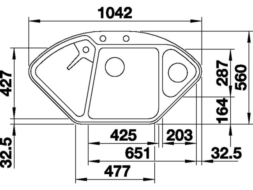 Granitový drez Blanco DELTA II-F InFino biela s excentrom