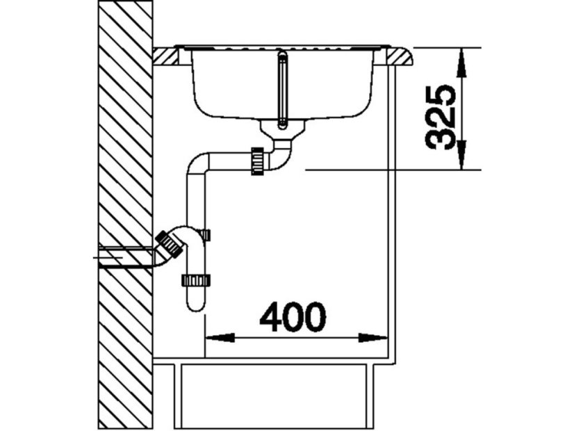 Nerezový dřez Blanco TIPO 45 S Compact nákres2
