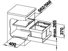 Odpadkový koš Blanco Fflexon II 60/2 nákres